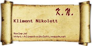 Kliment Nikolett névjegykártya