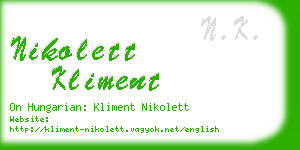 nikolett kliment business card